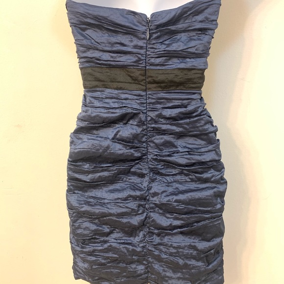 BCBGMaxAzria China Blue Ruched Strapless Dress - size 2 - Picture 7 of 10